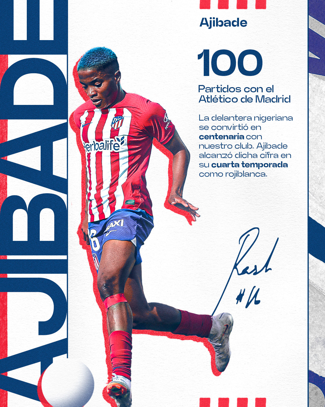 Rasheedat Ajibade celebrates 100 games for Atletico Madrid – EaglesTracker