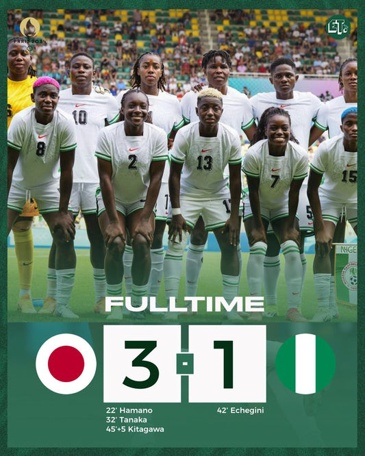 Nigeria 1-3 Japan: Super Falcons exit Paris 2024 Olympics