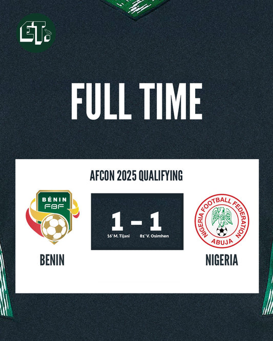 NGA 1: 1 BEN - Osimhen's Late Strike Secures AFCON Qualification for Super Eagles