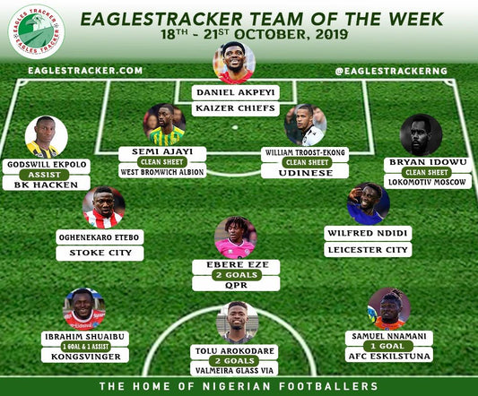 NIGERIAN TEAM OF THE WEEK (October 18th - 21st 2019)