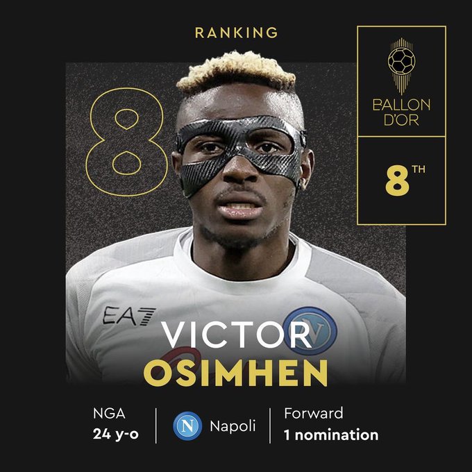 Napoli's Victor Osimhen makes Ballon d'Or history as Lionel Messi claims eighth honour