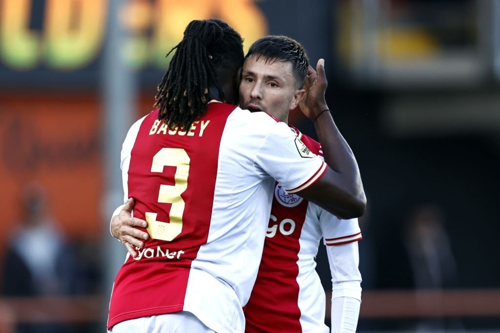 Calvin Bassey scores his first goal for Ajax