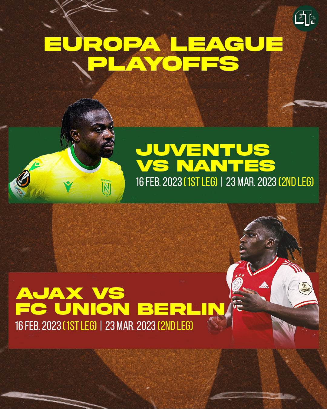 Europa League Draw: Moses Simon's Nantes face Juventus, Calvin Bassey's Ajax battle German opposition
