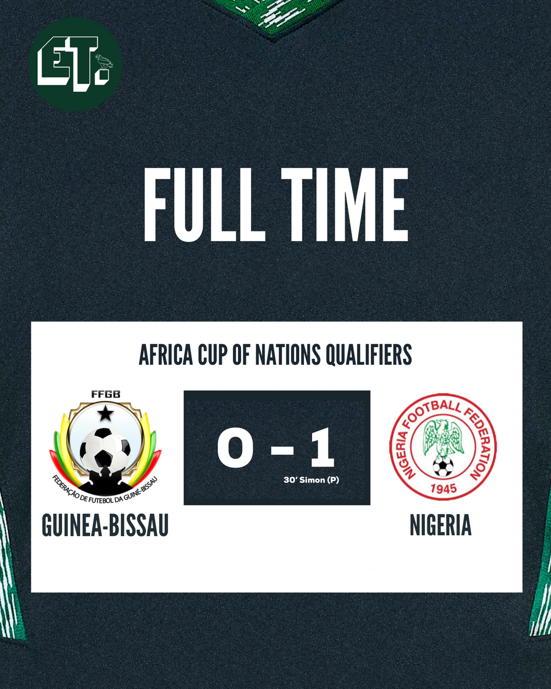 Nigeria's Super Eagles claim revenge with 1-0 victory over Guinea-Bissau