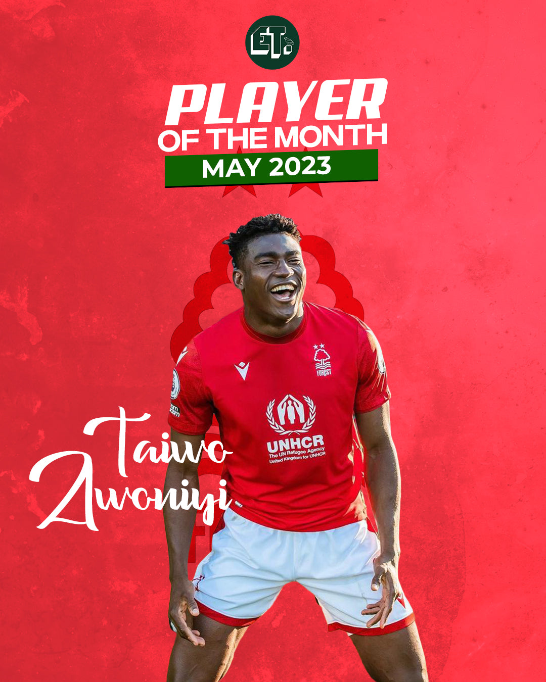 Taiwo Awoniyi is the Nigerian Player of the Month for May